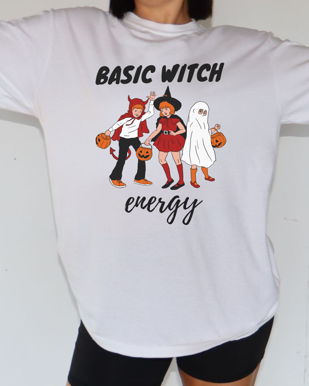 Basic Witch Energy Shirt – Trendy Halloween Tee for Women