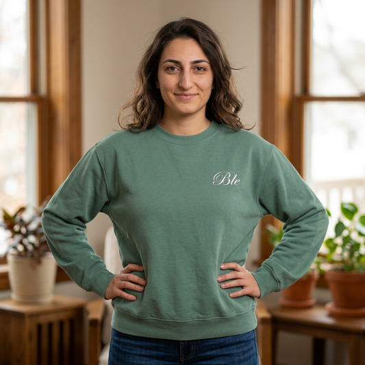 The Quiet Morning Oversized Pullover in Sage