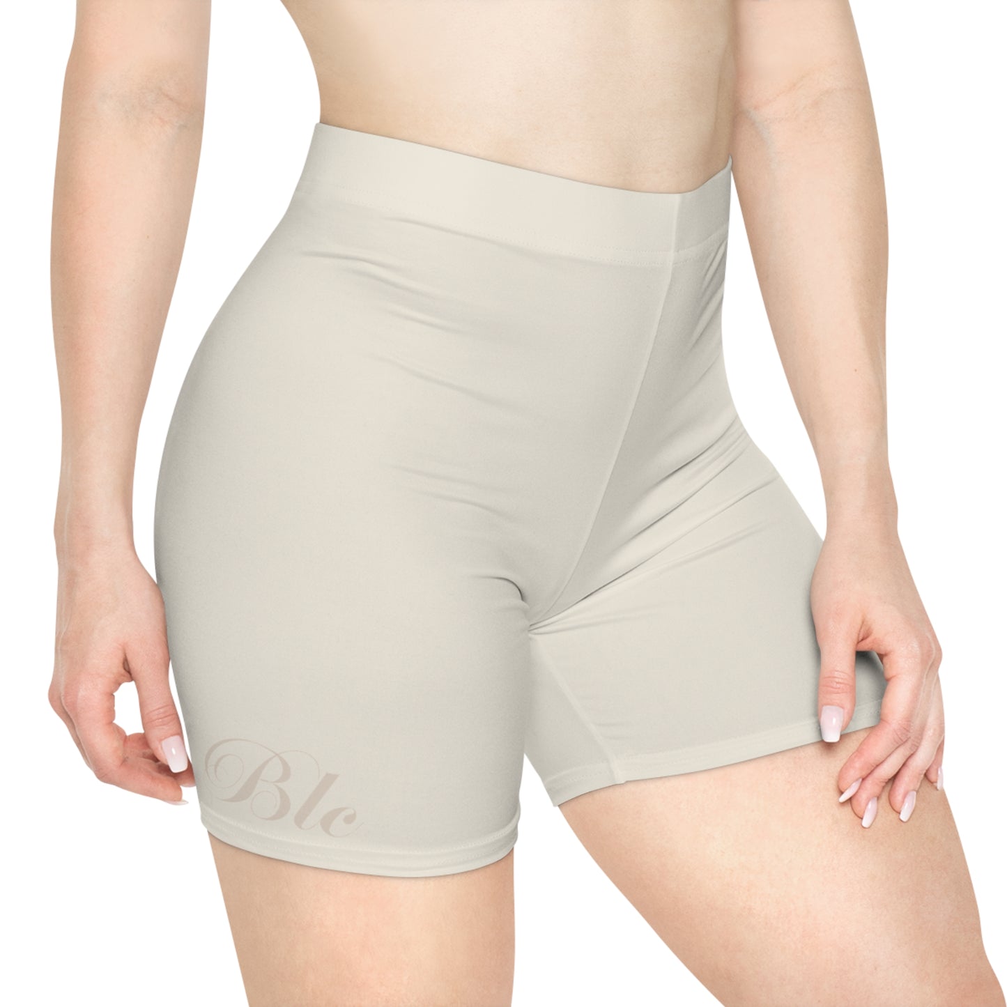 Reset Cream High-Waist Biker Shorts