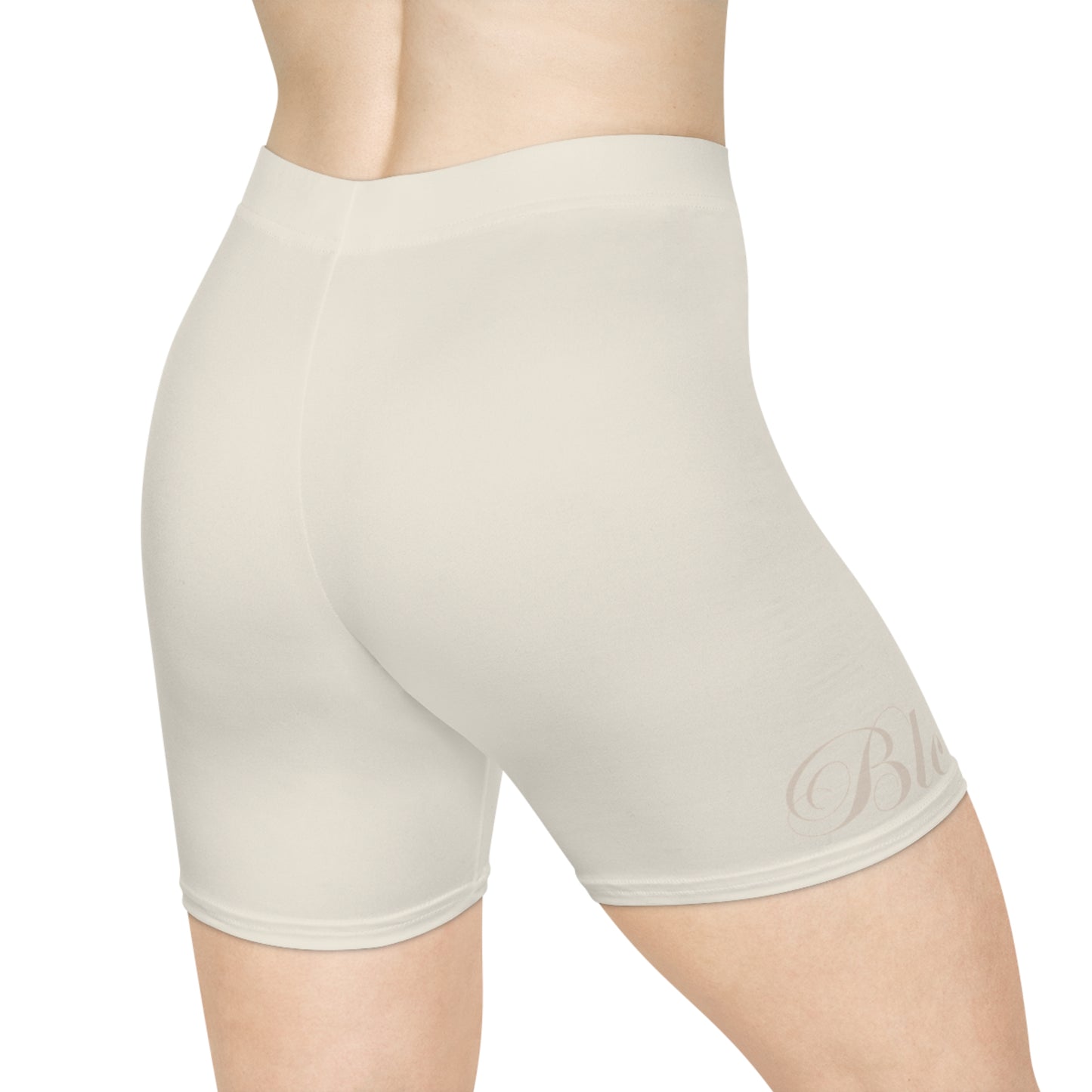 Reset Cream High-Waist Biker Shorts